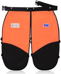 ZELARMAN Chainsaw Chaps,Chainsaw Safety Apron,Chainsaw Protection Pants with Adjustable Belt&Pocket,Forestry Protective Gear, (1000 Denier Polyester)orange&black