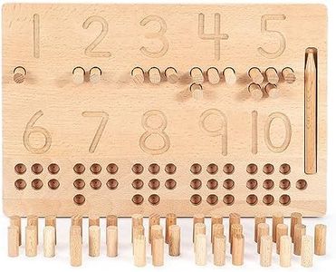 Wisplye Juguetes de Aprendizaje del Números, Montessori Tablero de Rastreo del Números Preparazione per Esercizi di Scrittura a Partire dai 2 Anni Niños, Educativo Madera Juego