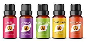 Anxiety Essential Oil Set | Lavender, Bergamot, Ylang Ylang, Patchouli & Rose 5 x 10ml | for Diffusers for Home, Aromatherapy, Gift for Him/Her, Candle Making, Soaps, Wax Melts etc