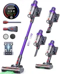 Cordless Vacuum Cleaner, 550W 45KPA 60 Mins Runtime Vacuum Cleaners for Home, Stick Vacuum with Self-Standing, Wall Mount Charging and Intelligent Auto Mode, Handheld Vacuum for Pet Hair/Carpet/Floor