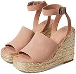 Marc Fisher LTD Women's Nelly Espadrille Wedge Sandal, Peach Suede, 9.5