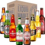 World of Lager Beer Gift for Men or Women - 8 Bottle Mixed Gift Pack - Variety Beer Hamper - Perfect Craft Beer Gifts for Men or Women - Global Beers & Pub Favourites