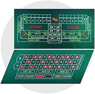 WALIKEN Tabletop Professional Casino Felt for 2-Sided 36"x72" Texas Holdem/Blackjack, Roulette/Craps Casino Tabletop Felt Layout Mat/Poker Table Speed Cloths (Double Green)