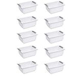 Sterilite Medium Ultra Plastic Stackable Storage Organizer Basket, White (10 Pack)