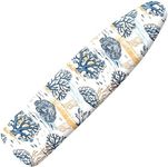 Extra Thick Ironing Board Cover and Pad, 15x54 Ironing Board Cover, Resist Scorching and Staining,Elastic Edges,Coral Nautical