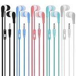 Hongzan Kids Earbuds Headphones with Microphone 10 Pack Wholesale Bulk Earphones for School Classroom Students Teen Children ((MT201,10Mixed))