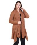 Dripfit Ponchos for Women | Openable Woolen Shrug with Full Sleeves for Women(Brown)