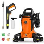 2500 PSI 2.8 GPM Pressure Washer Power Washer with Telescopic Handle & Anti-Tipping Technology Cleaning Machine with Foam Cannon for Home Car Garden Patio Fence