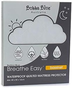 Bubba Blue Breathe Easy 40x80cm Waterproof Quilted Mattress Protector Bassinet