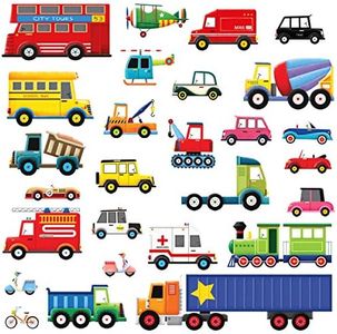 DECOWALL BA-1605 27 Transports Kids Wall Stickers Wall Decals Peel and Stick Removable Wall Stickers for Kids Nursery Bedroom Living Room