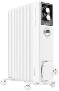 Dimplex X-078117 2kW Portable Eco Radiator, Oil Free Column Heater, Freestanding Electric Heating Unit, Quiet Plug In Lightweight with Adjustable Thermostat & Timer – White, White/Light Grey