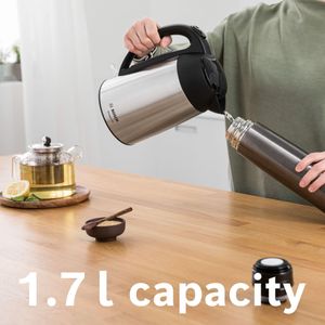 Bosch DesignLine Stainless Steel Cordless Kettle 1.7L – Silver & Black