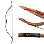 Mongolian Recurve Bow Traditional Handmade Longbow 35-55lbs Archery Wooden Bow Hunting Horse Bow Fit for Right and Left Hand Adult Archery Bows (45)