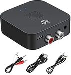 5.0 Bluetooth Audio Receiver Adapter，NFC Wireless Bluetooth Extender,3.5mm AUX or RCA Input Speaker,Amplifier, Car Audio,Headphone,Home Stereo Theater System,Stereo Audio Component Receivers