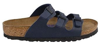 Birkenstock Women's Florida Soft Footbed Navy Birko-Flor Sandals 38 M