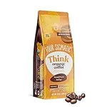 Dark Roast Organic Whole Bean Coffee by Four Sigmatic | Fair Trade Coffee Beans Coated with Lion's Mane, Chaga Mushrooms | Nootropic Mushroom Coffee for Enhanced Brain Function & Immune Support | 12oz