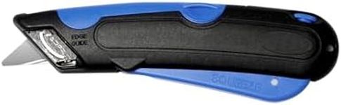 COSCO 091508 Easycut Cutter Knife w/Self-Retracting Safety-Tipped Blade, Black/Blue