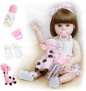 Lifereborn Lifelike Reborn Baby Dolls 18 Inch Realistic Newborn Reborn Girl Baby Doll with Doll Clother & Accessories Best Birthday Set for Girls Age 3