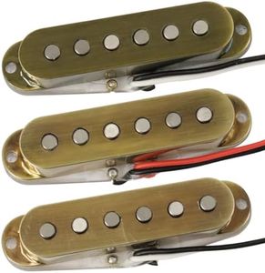 Ogdni Alnico 5 Strat Pickup Single Coil Pickups Guitar Neck/Middle/Bridge Pickup Cream for Strat Squier Electric Guitar(Bronze)