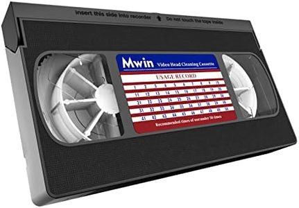 Mwin VHS Head Cleaner for VHS/VCR Players, Dry Technology- No Fluid Reusable Video Head Cleaner Tape