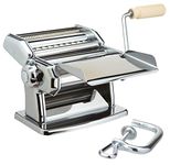 Imperia Pasta Maker Machine - Steel Construction w Easy Lock Dial and Wood Grip Handle-Made in Italy