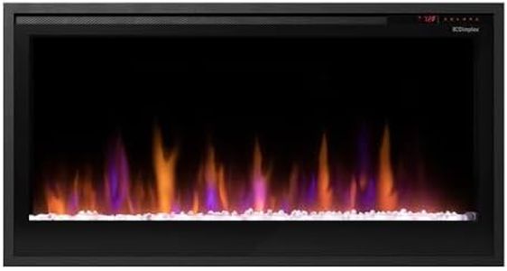 Dimplex 36 Inch Slim Built-in Linear Electric Fireplace Heater | Shallow 4-Inch Depth with LED Multi-Color Flames | Remote and Acrylic Crystal Ember Bed Included | Thin Flush Mount | 1500W