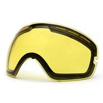 COPOZZ COPOZZ Ski Goggles, G1 OTG Snowboard Snow Goggles for Men Women Youth Anti-Fog UV Protection, Polarized Lens Available (G1 Ski Goggles Only Yellow Lens (VLT 60.9%), G1 Ski Goggles Lens)