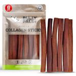 BULLY PALS 6 Inch Beef Collagen Sticks for Dogs (6 Pack) All Natural, Odor Free Collagen Chews - Rawhide Free Long Lasting Dental Collagen Bones for Small to Medium Dogs