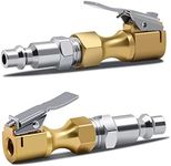 SAFELIFE Brass Air Chuck Closed Flow Tire Chuck Heavy Duty Lock on Tire Inflator Chuck with Clip