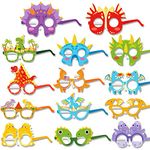 DPKOW 28pcs Dinosaur Party Glasses Masks for Kids Birthday Party Favor Dinosaur Party Costume Accessories Dinosaur Photo Prop