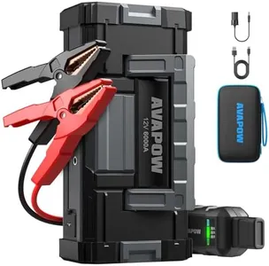 AVAPOW 6000A Car Battery Jump Starter(for All Gas or up to 12L Diesel) Powerful Starter with Dual USB Quick Charge and DC Output,12V Pack Built-in LED Bright Light