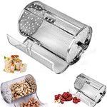 Rotisserie Basket, Stainless Steel Grill Roaster Drum, Oven Basket Air Fryer Accessories 360° Rotating for Peanuts Coffee Beans BBQ Walnuts DIY Kitchen Cooking Tool