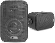 Power Dynamics Black Wall Speakers Set Pair Weatherproof Outdoor Garden Background Music 3 Inch