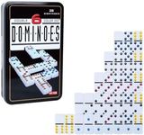 Cawtiuly Double 6 Dominoes Set for Adults & Kids - Classic Domino Game with 28 Tiles Colored Dots - 2 or 4 Player Table Games & Ideal for Family Fun Game Night Party and Travel (Tin Box1)