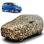 Autofy DEFO 100% Waterproof Car Cover Military Jungle Print for Maruti Suzuki Alto K10 / Alto 800 [Year 2018 Onwards] - Dust & UV Proof Car Cover - Soft Cotton Flock Layer Inside for Paint Protection