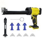Cordless Caulking Gun for Dewalt 20V Batteries,No-Drip Caulking Gun with LED Light,10oz/300ml,4-Speed Adjustable Caulking Gun,Filling and Sealing Tool for Windows,Doors,Floors and Walls.