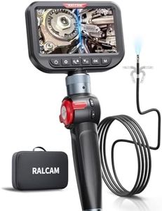 Ralcam Endoskopkamera mit Licht, Endoscope Camera mit 180° beweglichem Kopf, 6,5mm Dual-Sonde, 5" HD Display, Inspektionskamera IP67 Wasserdicht, Rohrkamera mit 1,5M Halbstarrem Kabel & 6+1 LEDs