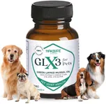 GLX3 Green Lipped Mussel Oil for Dogs | Joint & Hip Comfort Omega-3 Supplement | Ideal for All Dog Breeds and Ages | 1 Month Supply, 60 Soft Chews w/Natural Ingredients