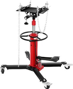 GarveeTech Transmission Jack, 1100 lbs, 1/2 Ton Capacity, 34"-68" Lifting Range, 2 Stage Adjustable Hydraulic Telescopic Jack Stand with Foot Pedal, 360° Swivel Wheels, Brakes