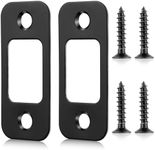 2Pack Deadbolt Strike Plate Door Backplate, 1" x 2-1/4" Round Corner with 4 Screws, Matte Black Finish, High Security, Security Latch Plate for Exterior Interior Door Deadbolt Fix Door Frame Door Jamb