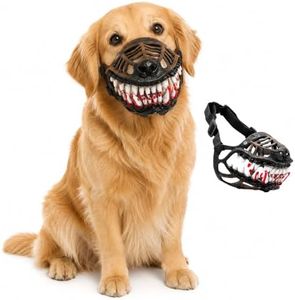 LISINUO Dog Muzzle Mask with Monster Teeth for Scary Halloween Costumes