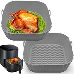 Air Fryer Silicone Liners, 8'' Square 4 to 7 QT Food Grade Reusable Heat Resistant Airfryer Silicone Liners Inserts Baskets Bowl Accessories for Instant Vortex COSORI CHEFMAN Air Fryer Oven Microwave