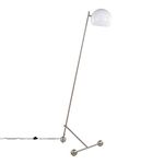 LumiSource Eileen Contemporary Floor Lamp in Brushed Nickel with White Plastic Shade