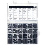 440 Pcs Slotted Spring Pin, Roll Pins , Assortment Set Steel, Steel Roll Pins, Metal Hollow Spring Pins, Removable And Reusable Roll Pin Or Spring Pin(33 Different Models) Black