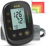 AILE Blood Pressure Monitor CE Approved UK BP Machine Accurate Reliable Home Blood Pressure Monitors: Upper Arm Blood Pressure Machine - Medical Blood Pressure Large Cuff 8.7”-16.5”, 2 * 99 Memory