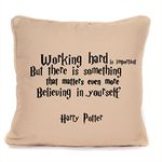 Gifts For Girls And Boys | Working Hard Is Important Believe In Yourself | Cushion With Cover Included | 18 X 18 Inch | Bedroom Accessories