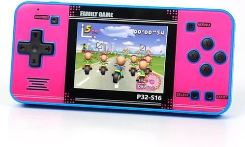 Handheld Game for Kids ，Built-in 220 32-bit Video Games, 3.0” IPS Screen, Rechargeable Portable Game , Travel Mini Arcade Electronic Toys Gift for Boys and Girls(Blue+Red)