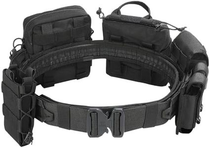 BOMTURN Tactical Battle Belt with Pouches Accessories Law Enforcement Duty Combat Military Utility Police Belt 8ps