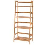 TANGZON 4-Tier Bamboo Plant Stand, Freestanding Ladder Flower Pot Holder with Back Rails, Indoor Outdoor Plant Display Corner Shelf Rack for Living Room Office Entryway Patio Balcony, 48 x 31 x 120cm