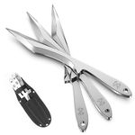 THRWCLUB Throwing Spikes 3-Pack Set, 10.1" Length, 0.236" Thickness, Full Tang Stainless Steel Design, Well-Balanced for No Spin Throwing Set, Complete with Nylon Sheaths for Recreation and Competition